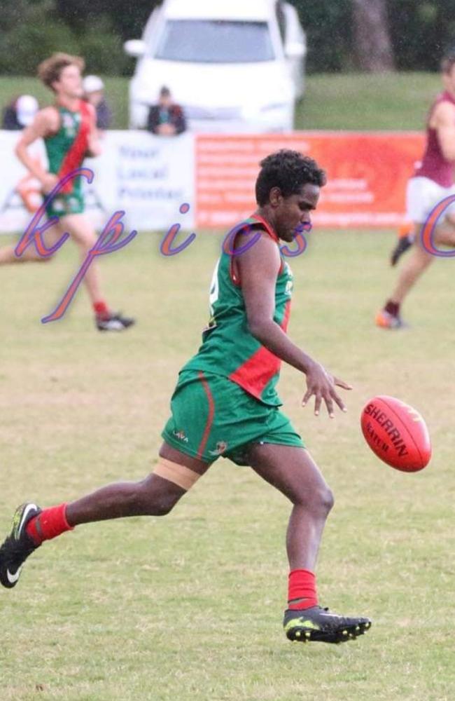 Young Sandgate Hawks AFL player, Nicholas-Roma Tipungwuti, who passed away on May 14.