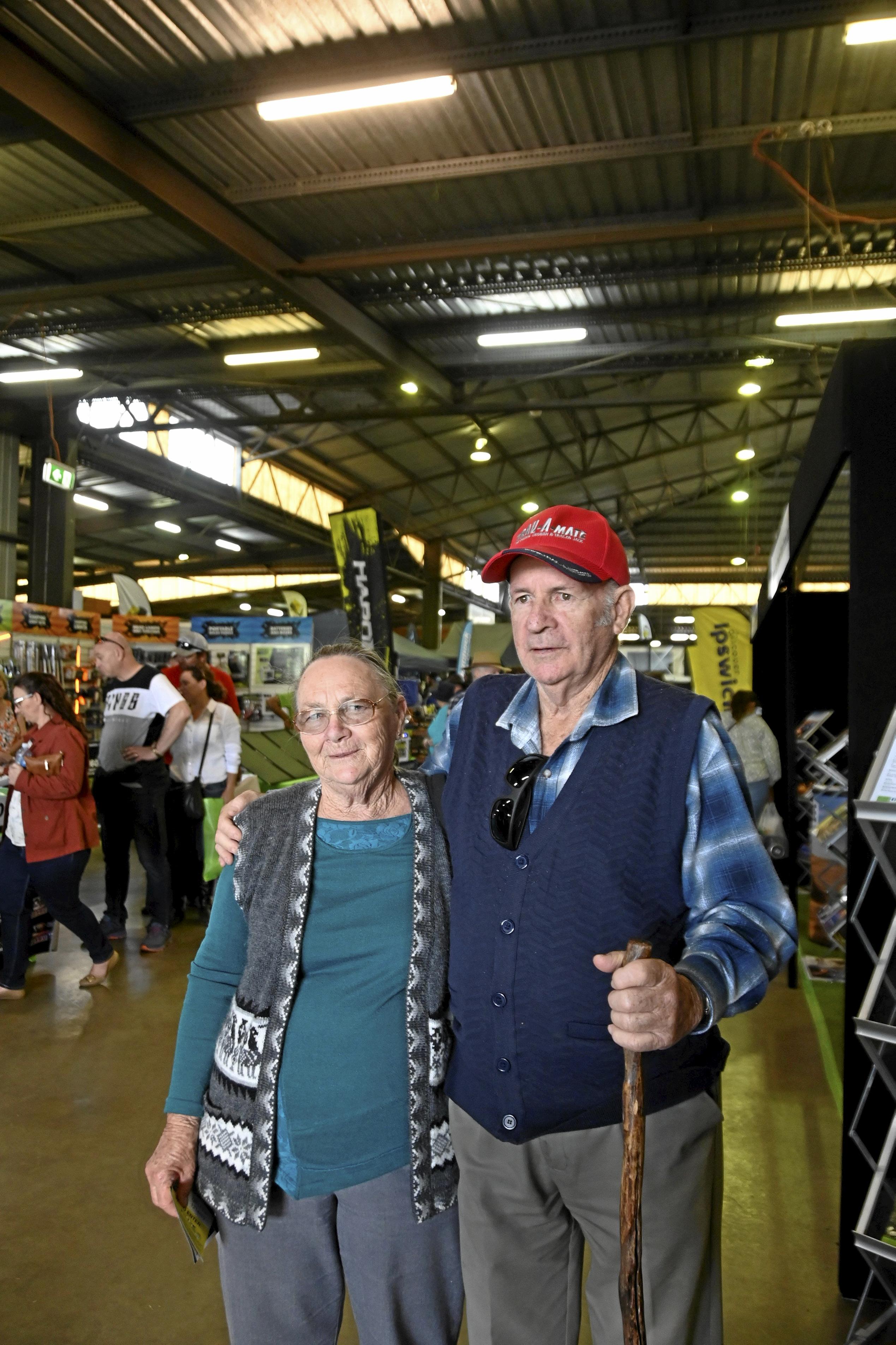 Warwick couple Helen and Don Marshall travelled to Toowoomba to check out the latest in caravan extras at the Queensland Outdoor Adventure and Motoring Expo.  August 2019. Picture: Bev Lacey