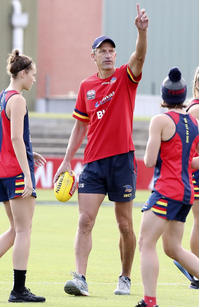 Matthew Clarke at a Crows training earlier in the season. Picture: Sarah Reed