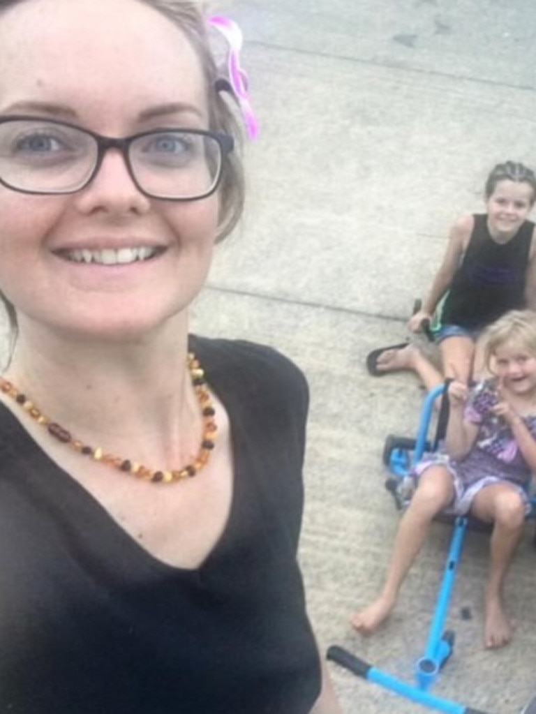 Karleigh Fox with her god children, Freya and Mieka. Picture: Supplied