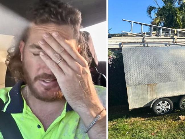 BSK Painting owner Kyle Currie has unleashed a fiery social media spray after thieves stole his small business’s 1.02T box trailer from Barramundi Circuit, Burdell, over the weekend.