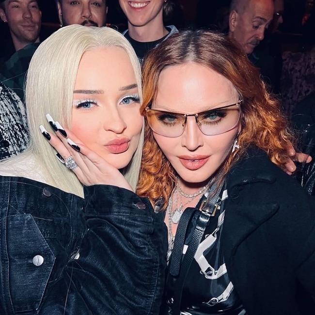 Kim Petras (keeping it together for someone ‘very drunk’!) and Madonna.