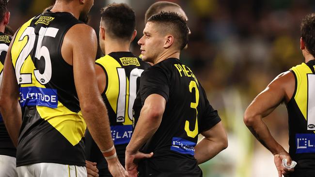 The Tigers subbed Dion Prestia out of their round 1 loss to Carlton in the second quarter after another hamstring injury. Picture: Michael Klein