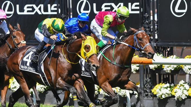 Knight's Choice winning the 2024 Melbourne Cup. Picture: Pat Scala/Racing Photos via Getty Images