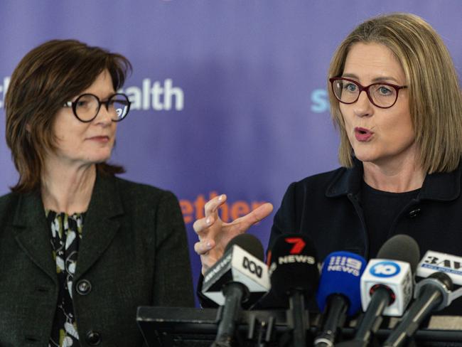 MELBOURNE, AUSTRALIA - NCA NewsWire Photos - 8 AUGUST, 2024: Premier Jacinta Allan speaks to the media during a press conference at the Northern Centre for Health Education and Research. Picture: NewsWire / Diego Fedele