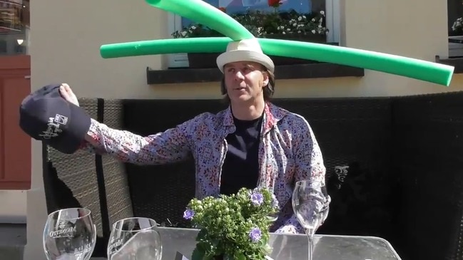 German Cafe Introduces Pool Noodle Hats To Demonstrate Social Distancing The Advertiser