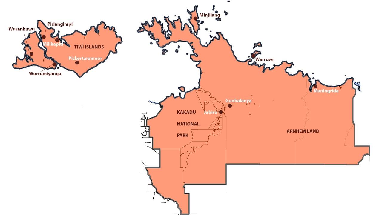 The division of Arafura is a 'Top End' division comprising the Tiwi Islands, West Arnhem and Kakadu National Park. Map: NT Electoral Commission