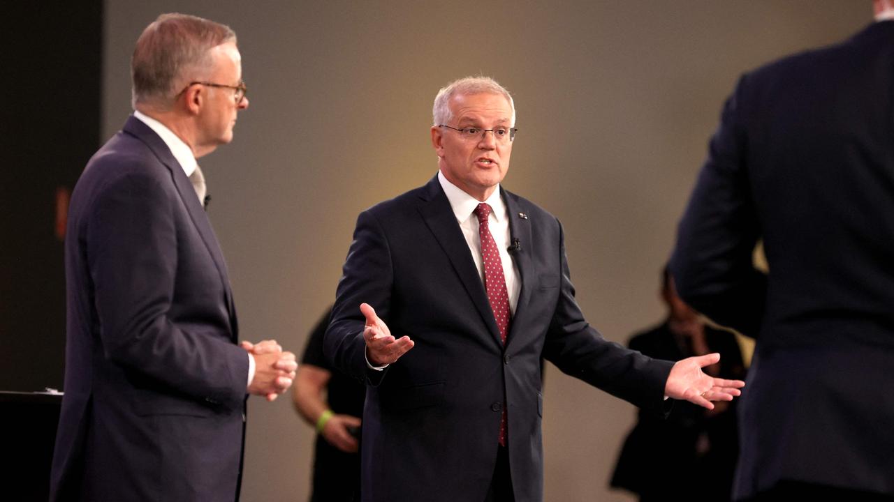 Scott Morrison’s comment triggered audible groans among the audience. Picture: Jason Edwards / various sources / AFP