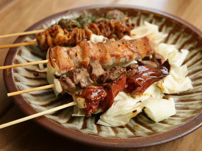 <b>Chicken heart, skin and gizzard yakitori:</b>                        <a href="http://chacobar.com.au/" target="_blank">Chaco Bar, East Sydney </a>