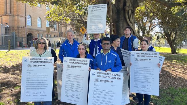 HSU members will continue industrial action unless the government agrees to giving health workers 100 per cent of their salary packaging benefits. Picture: Supplied