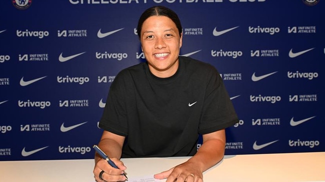 And proof she’s signed. Photo by Harriet Lander – Chelsea FC/Chelsea FC via Getty Images