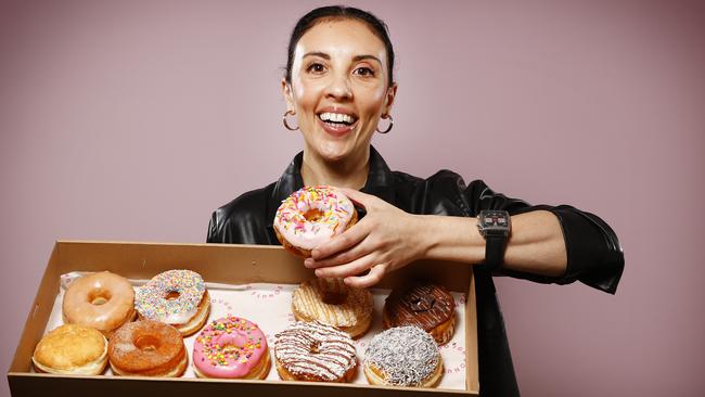 Pictured at her office at Pyrmont in Sydney is Kristy Bannister. Kristy is the founder of gifting company Dr Dough Donuts. Picture: Richard Dobson