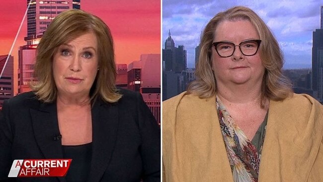 Magda Szubanski appears on A Current Affair with Tracy Grimshaw.