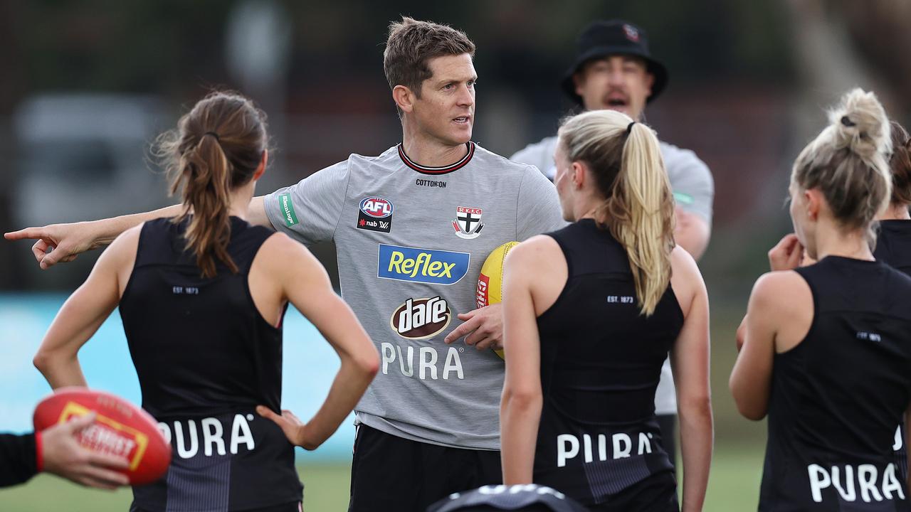St Kilda AFLW coach Nick Dal Santo is isolating. Picture: Michael Klein