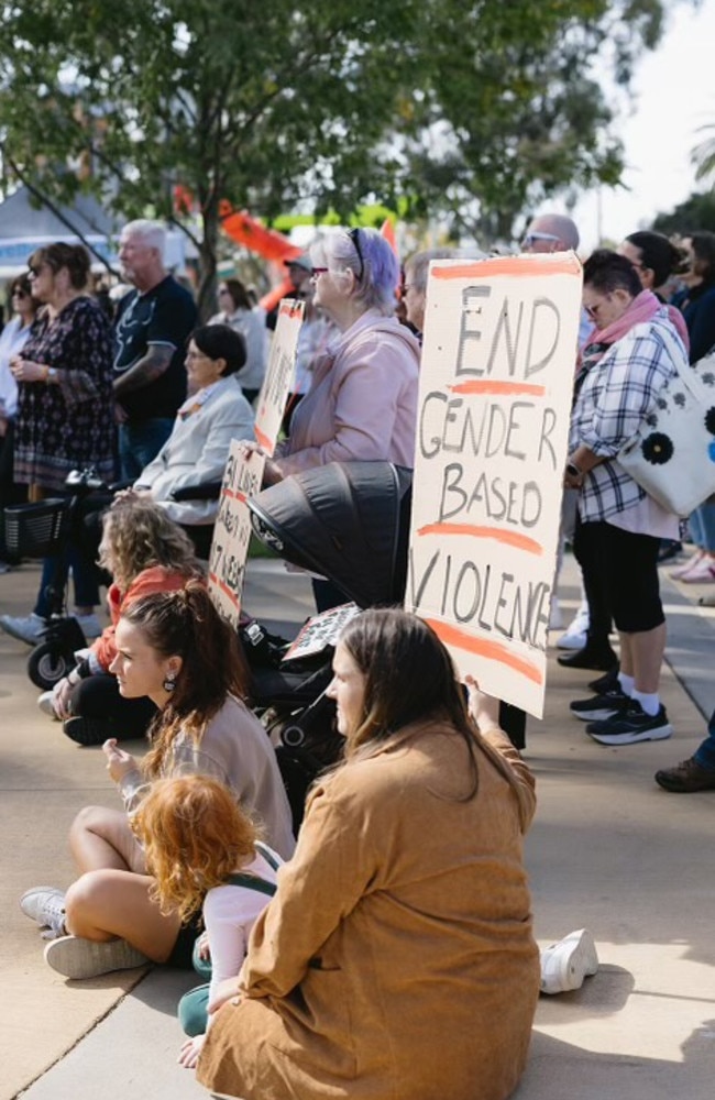 Cobram residents attend a rally against violence against women. Picture: Jessica Sims Photography