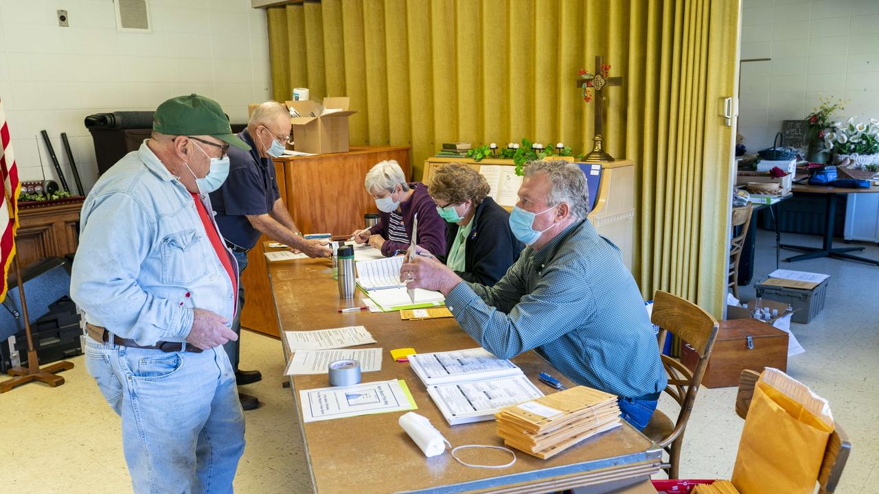 A poll worker in Monticello, Wisconsin. Picture: Andy Manis/Getty Images/AFP