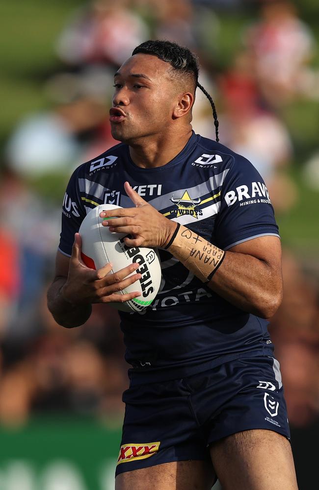 Kulikefu Finefeuiaki of the Cowboys is the subject of a good old fashioned rugby league bidding war. Picture: Getty Images