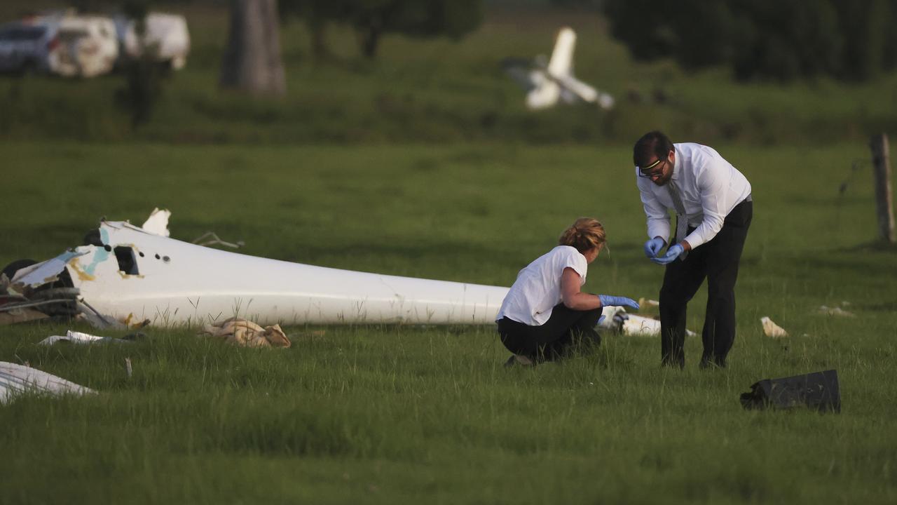 Investigators at the scene on Wednesday afternoon. Picture: Lachie Millard