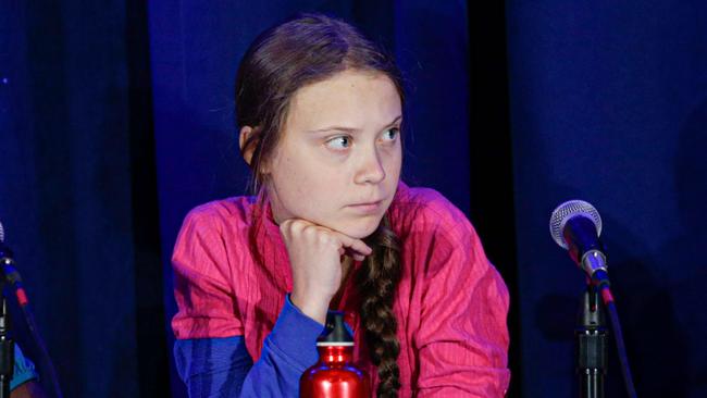 Activist Greta Thunberg attends the UN climate summit in New York on Monday. Picture: AFP