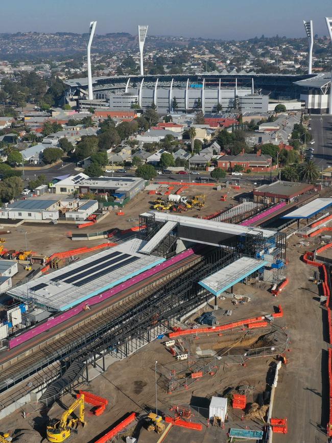 Residents have been offered temporary relocation because of upgrades to the South Geelong railway station and track duplication. Picture: Alan Barber