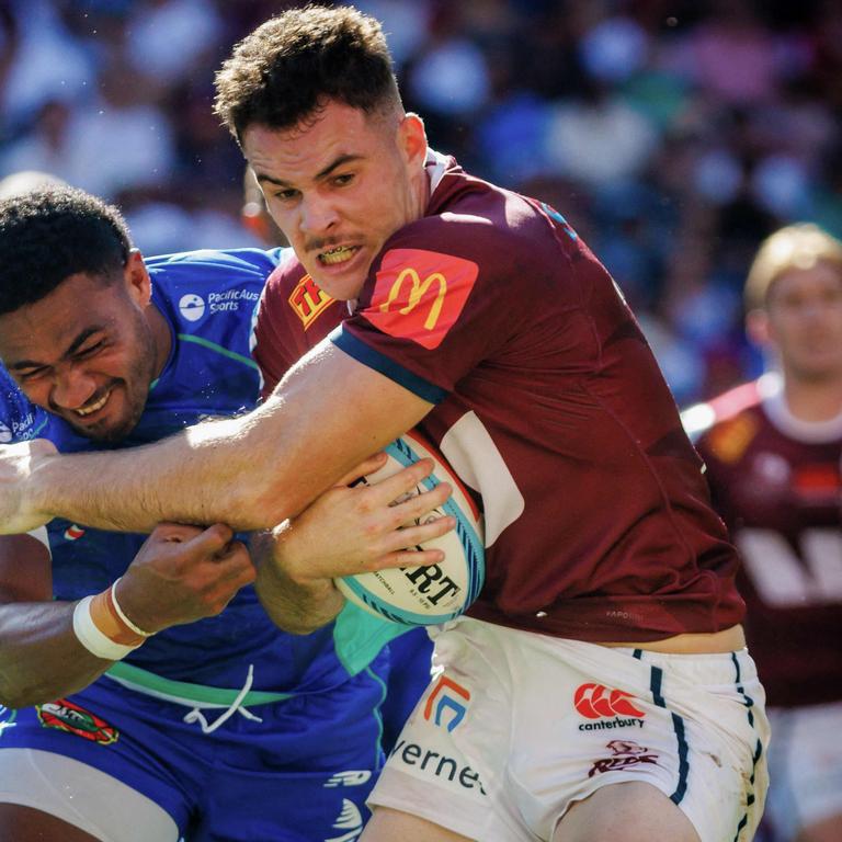 Reds' Taj Annan during the Super Rugby Pacific match between Queensland Reds and Fiji Drua at Suncorp Stadium in Brisbane on March 19, 2023.