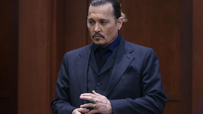 Johnny Depp, 58, during the explosive defamation trial this week. Picture: AFP.