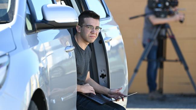 Hedley Thomas’s researcher, journalism student Isaac Irons. Picture: Lyndon Mechielsen