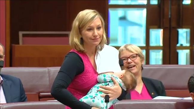 In a Parliament First, Australian Senator Breastfeeds Baby While Giving Speech. Credit - Australian Parliament via Storyful