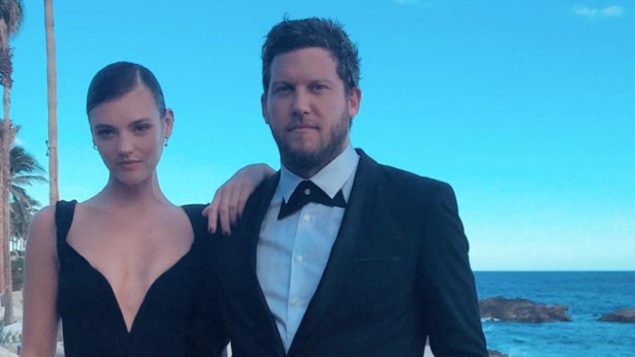 Montana Cox attends Karl Stefanovic and Jasmine Yarbrough’s wedding in Cabo with Ronnie Flynn. Picture: Instagram @montanacox1