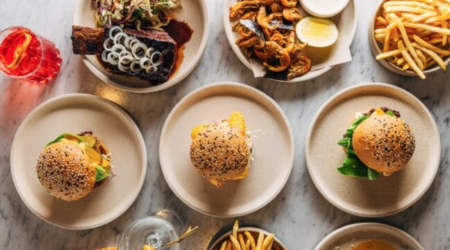 A selection of burgers at three75.