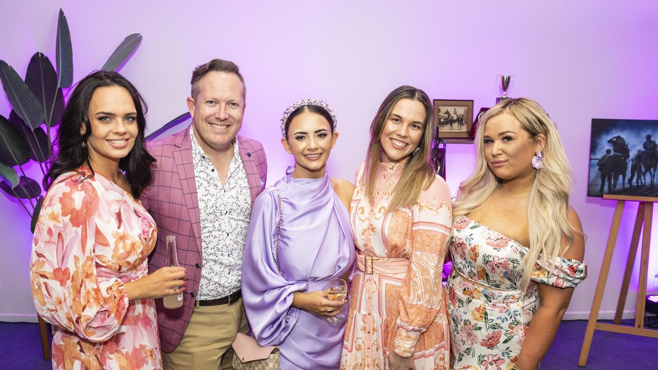 At Toowoomba Hospital Foundation's Women of Strength luncheon are (from left) Mikaela Henry, Stephen Henry, Kate Ruijter, Nicole Carlile and Tori Sergent at Rumours International, Friday, August 19, 2022. Picture: Kevin Farmer