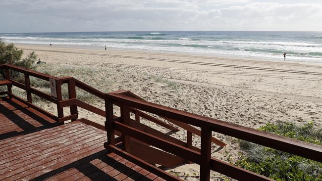 The stretch of beach after the crime scene was packed up. (AAP Image/Regi Varghese)