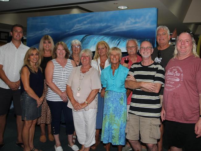 The new Surf World surf museum committee of Brad Finselbach, Susan Antonacci Sorg, Karen Neilsen, Natalie Wain, Gena Dean, Lynn Wade, Angela Collins, Joan Farmer, vice-president Carl Tanner, president Rob Ryan, patron Peter Harris and vice-president Andrew McKinnon.