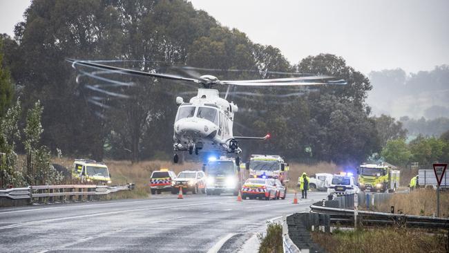 Police and three rescue helicopters arrived at the scene. Picture: OnScene ACT