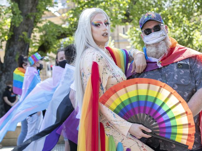 Pussay Poppins at Hobart’s TasPride Parade. Picture: Chris Kidd