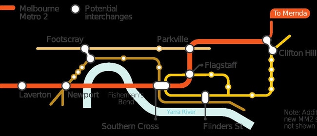 Melbourne Metro 2 concept map.