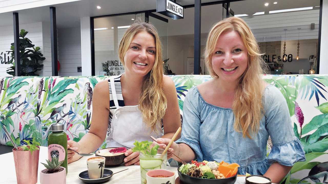 HEALTHY HUB: Sisters Vladia and Sandra Cobrdova have opened Jungle and Co in Noosa Junction, Australia's first gut health bar. Picture: Caitlin Zerafa