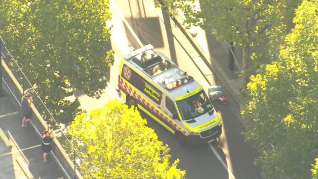 The scene of a stabbing outside a school in Sydney's west. Picture: 7News