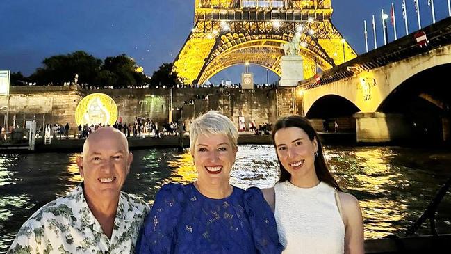 Stuart Giles, Cathie Reid, and daughter Sascha in Paris for the Olympics. Photo: Instagram.