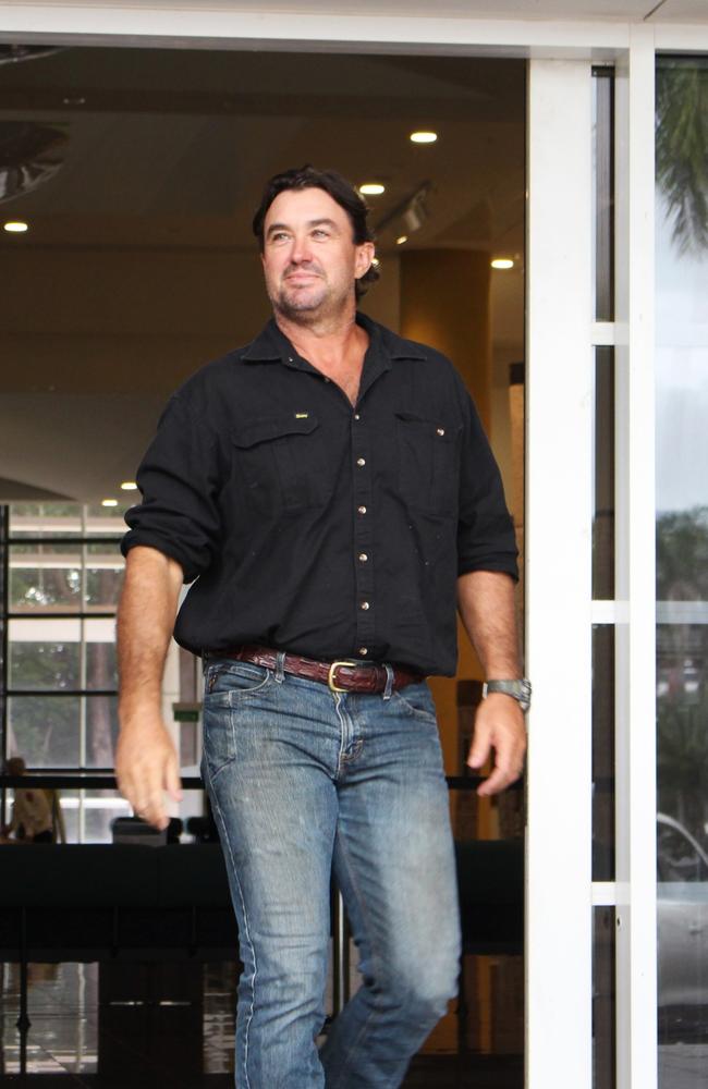 Outback Wrangler Matt Wright leaves the Supreme Court in Darwin after a brief call over hearing on March 14, 2024. Picture: Jason Walls