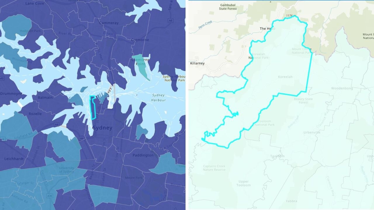 Regional suburbs face a stark reality, with an average connectivity score of 16. Picture: NSW State Government