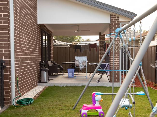 The backyard where the baby was found. Picture: Julian Andrews