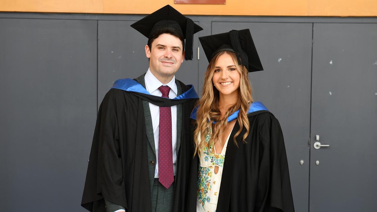 Owen Tongue and Tenille Smith at the James Cook University 2023 Graduation. Picture: Shae Beplate.