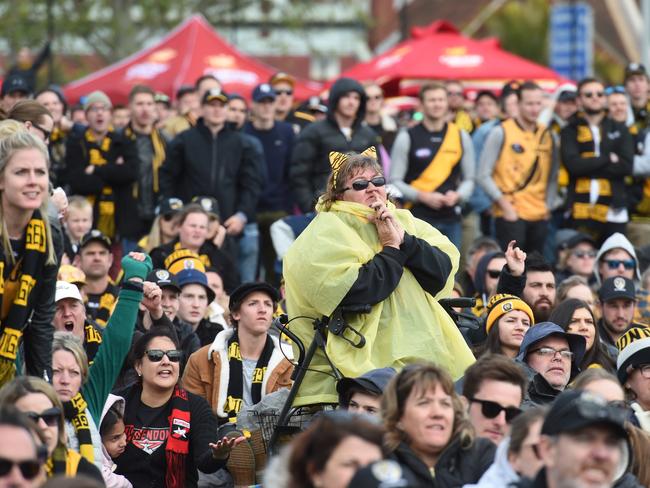 Richmond supporters at Punt Road Oval. Picture Tony Gough