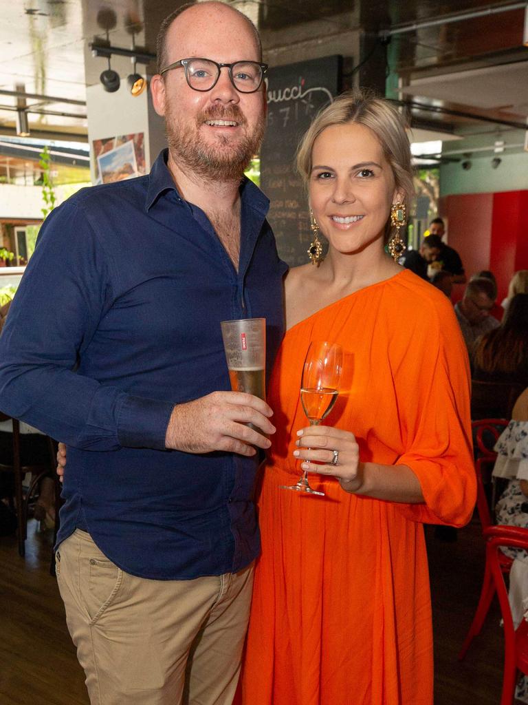 James and Steph O’Dwyer at Bucci's seventh birthday celebrations. Picture: Stephen Archer