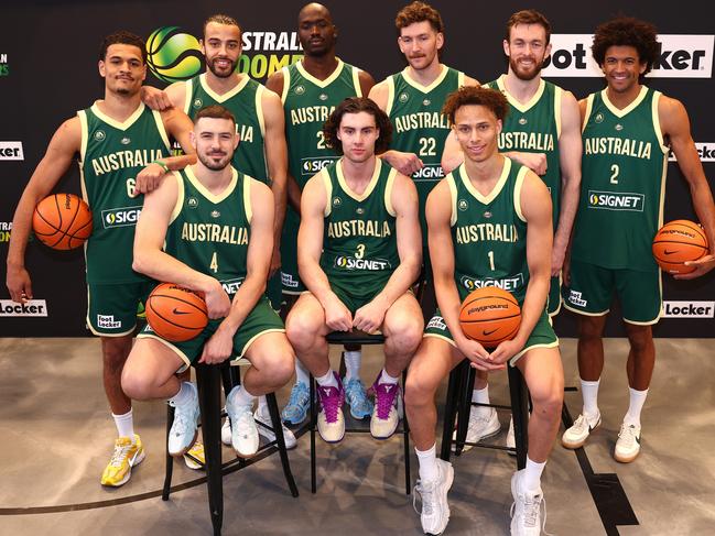 Nine members of the Boomers Olympics squad appeared in-store at QV Shopping Centre in Melbourne on Thursday. Picture: Quinn Rooney/Getty Images