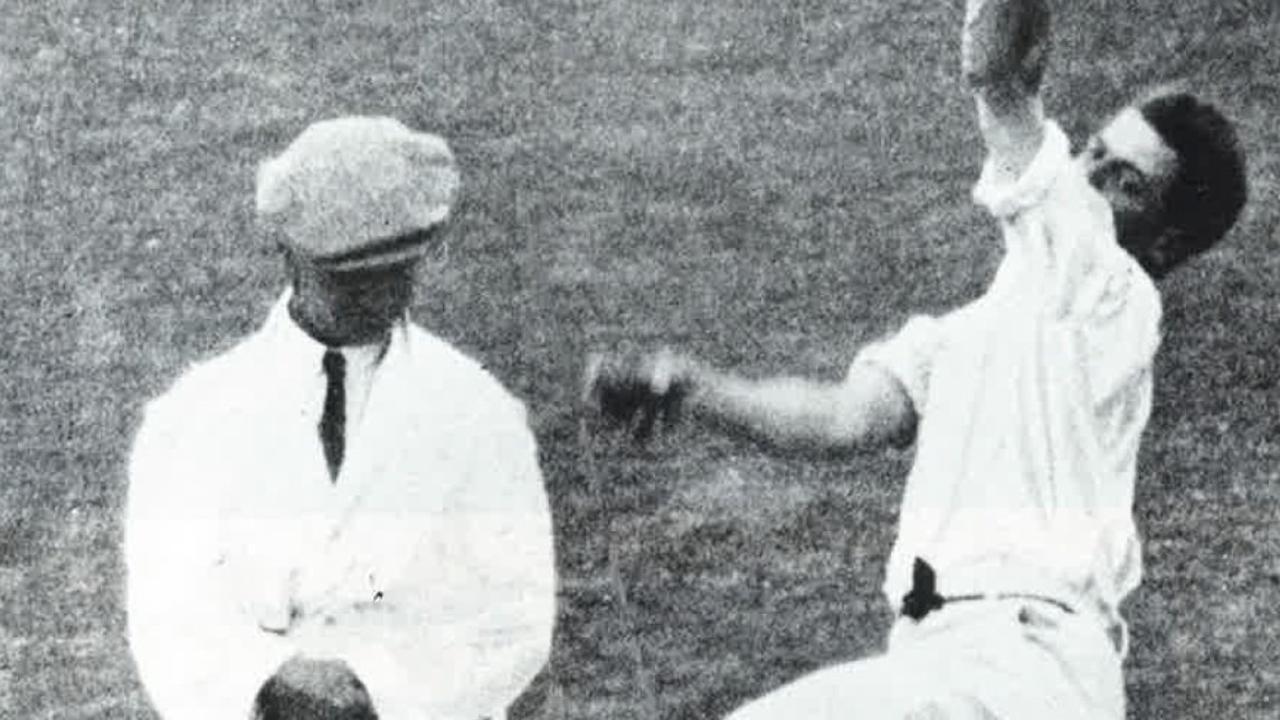 Harold Larwood created a storm in world cricket during the Adelaide test of 1932-33 and other world wide matches, by sending down deliveries chest-high. The planned bodyline 'leg theory' attack also brought five fieldsmen in close beside the pitch, something that had never been seen in cricket. It had quite an effect on Bradman. It was eventually curtailed, however helmets were never worn until some 40-odd years later.