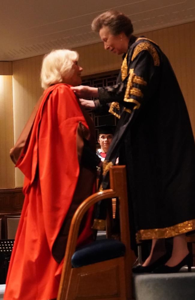 The award was presented to Queen Camilla by the University's Chancellor and her sister-in-law, Princess Anne. Picture: Arthur Edwards - WPA Pool/Getty Images