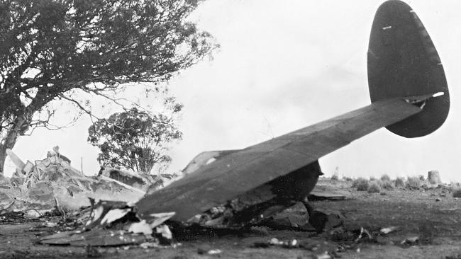 Brudenell White was killed in this 1940 air crash near Canberra. Picture: National Archives of Australia