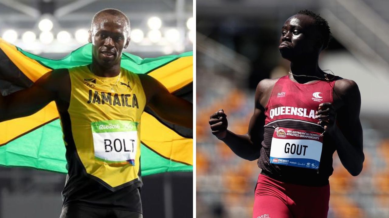 Gout Gout is already being compared to Usain Bolt. Photos: Getty.